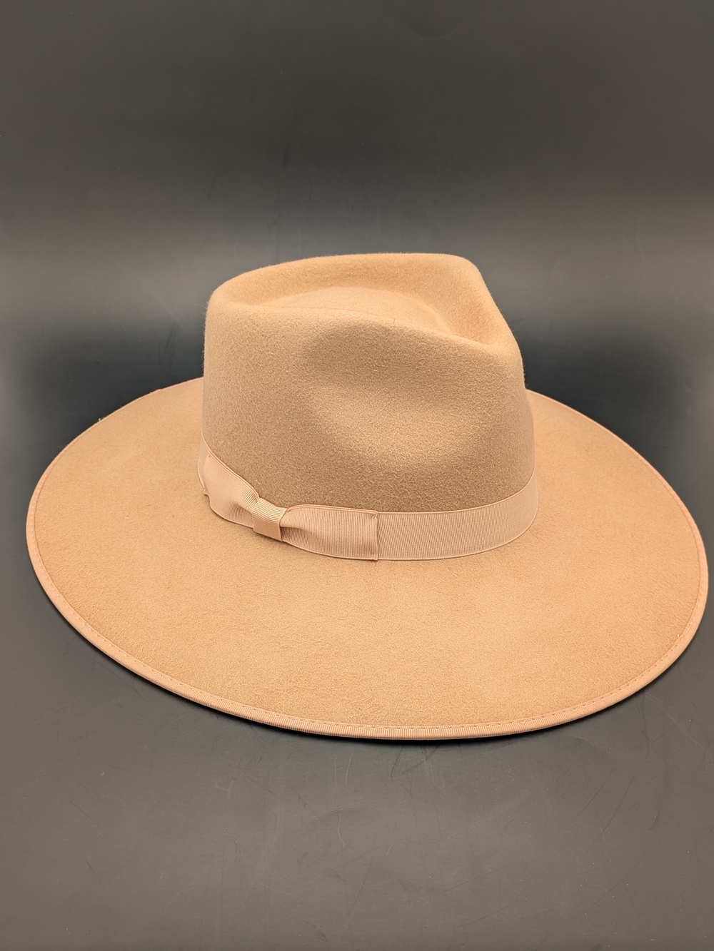 Lack Of Color Wide Brim Camel Felt Fedora Rancher Sz S/55